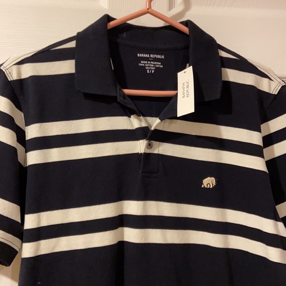 Men’s Banana Republic Cotton Striped Polo Size S - Picture 2 of 9
